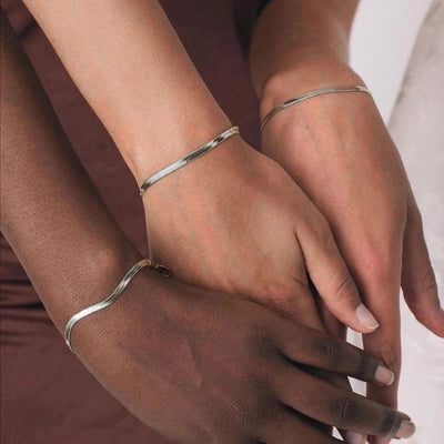 Elegant Simple Style Classic Style Chains Print 201 Stainless Steel Bracelets In Bulk