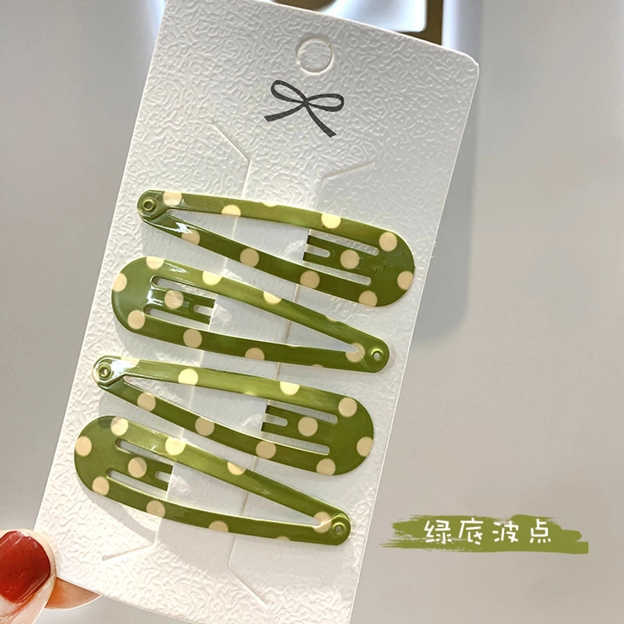 simple style water droplets metal plating hair clip 1 set