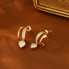 1 Pair Elegant Simple Style Heart Shape Eye Bee Inlay Copper Freshwater Pearl Zircon 18K Gold Plated Drop Earrings