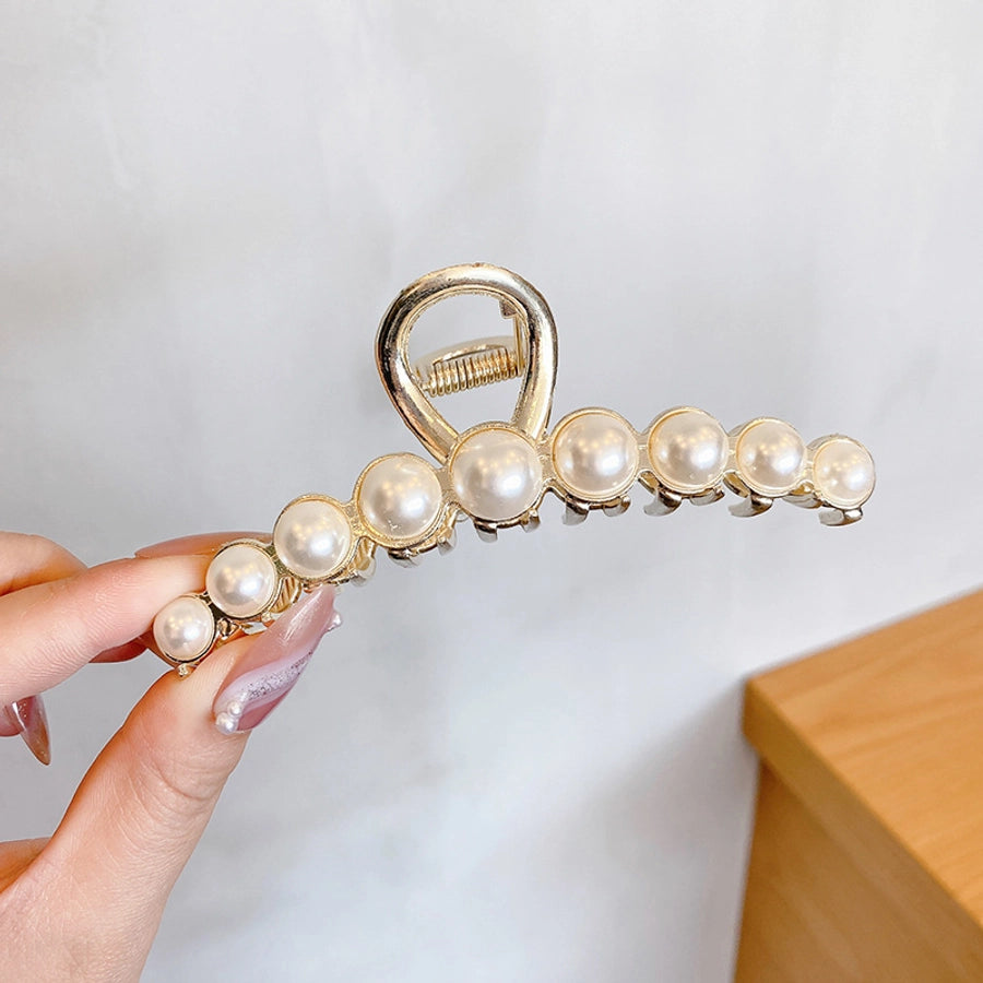 simple style solid color alloy resin hollow out hair claws