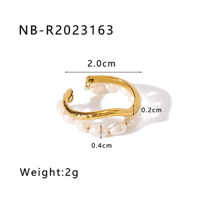 Jewelry Vintage Style Simple Style Geometric 304 Stainless Steel 18K Gold Plated Open Rings