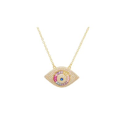 Copper Plating Devil's Eye Pendant Necklace