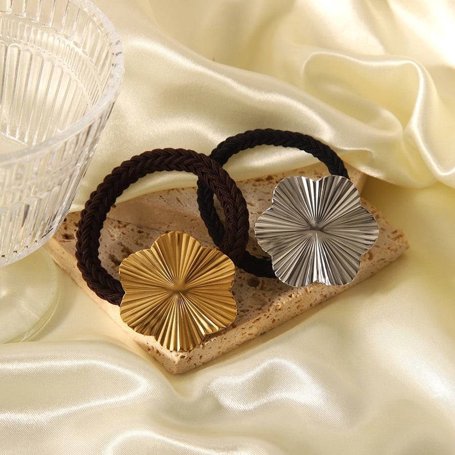 Women's IG Style Fairy Style Korean Style Petal 304 Stainless Steel Elastic Band Hair Tie