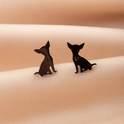 1 Pair Cute Simple Style Dog Polishing 304 Stainless Steel 18K Gold Plated Ear Studs