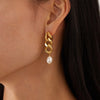 1 Pair French Style Geometric Pearl chain 304 Stainless Steel 18K Gold Plated Drop Earrings