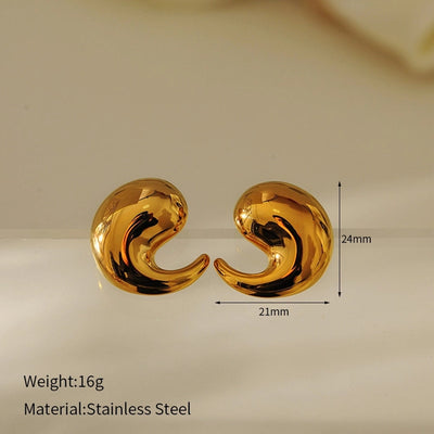 1 Pair IG Style Water Droplets 304 Stainless Steel Ear Studs