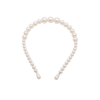 simple style round baroque pearls chain inlay pearl hair band