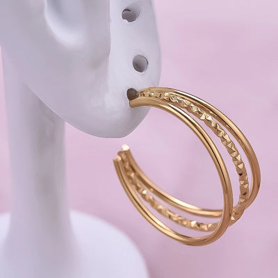 1 Pair Simple Style Classic Style Geometric 304 Stainless Steel 18K Gold Plated Ear Studs