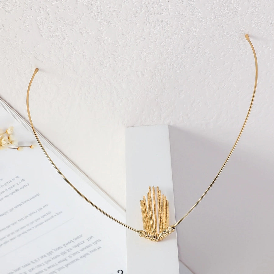 Women's Sweet Simple Style Geometric Leaves Iron Plating Hair Band