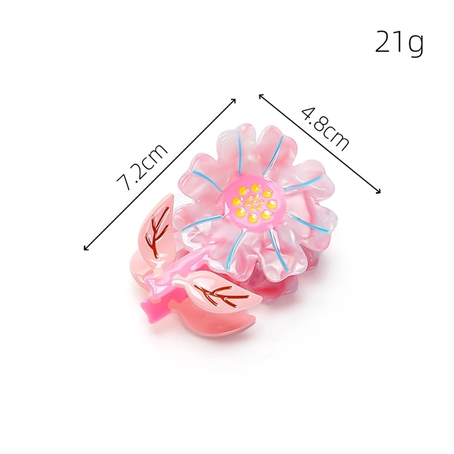 Women's Sweet Artistic Flower Acetic acid sheets Hair Claws