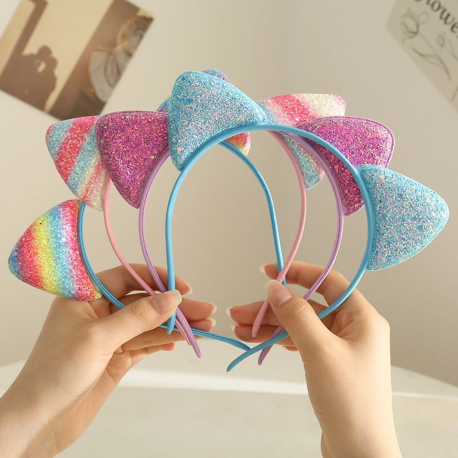 cute cat ears cloth sequins hair band 1 piece