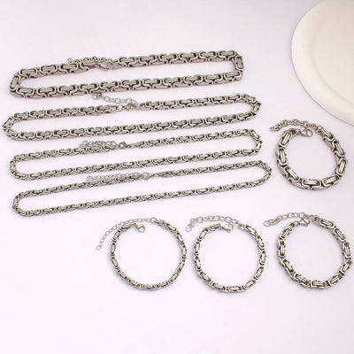 Jewelry Hip-Hop Commute Geometric 667 Stainless Steel Bracelets Necklace