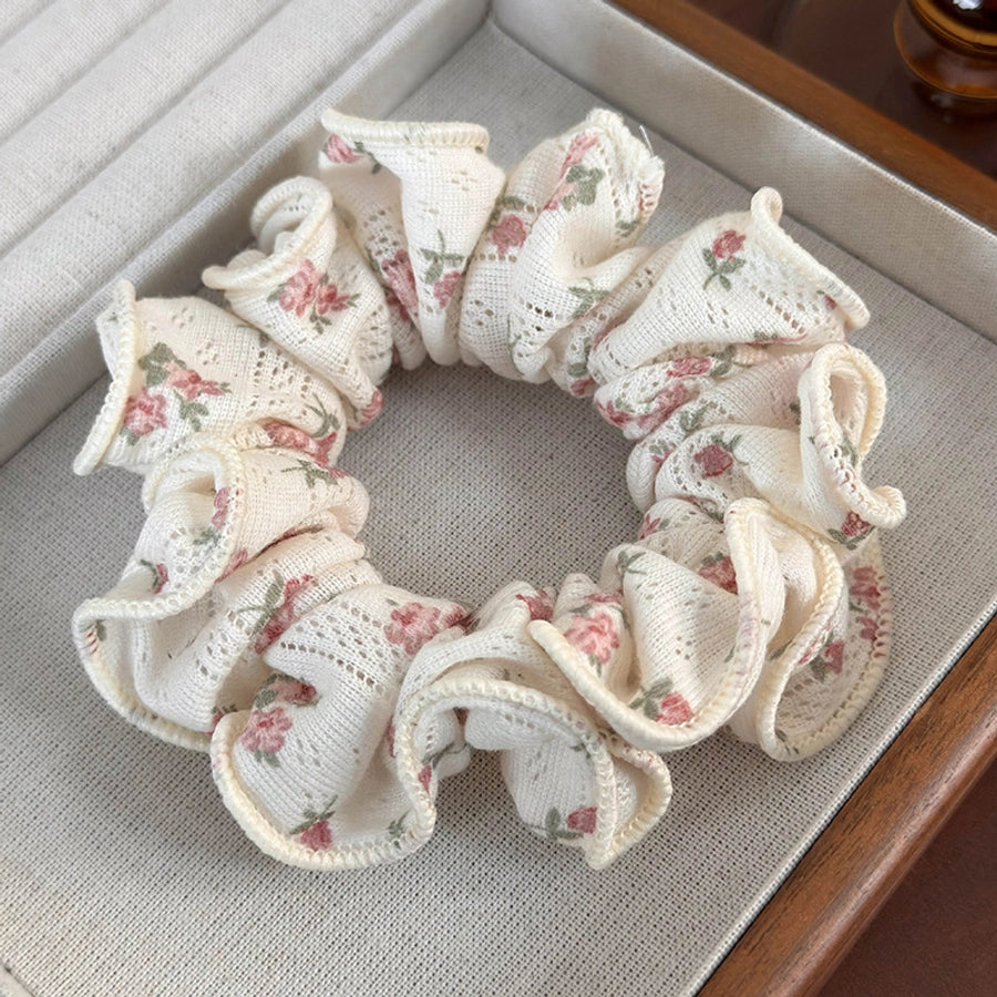 Women's Casual Elegant Cute Flower Cloth Hair Tie