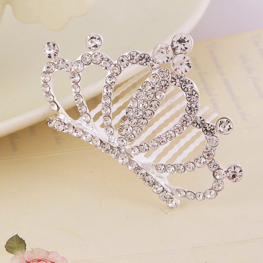 Korean style rhinestone children's crown comb hair accessories girls' performance dance performance girls' birthday gift