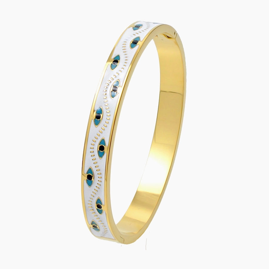 Nordic Style Luxurious Artistic Colorful Titanium Steel Gold Plated Titanium Steel Bangle In Bulk