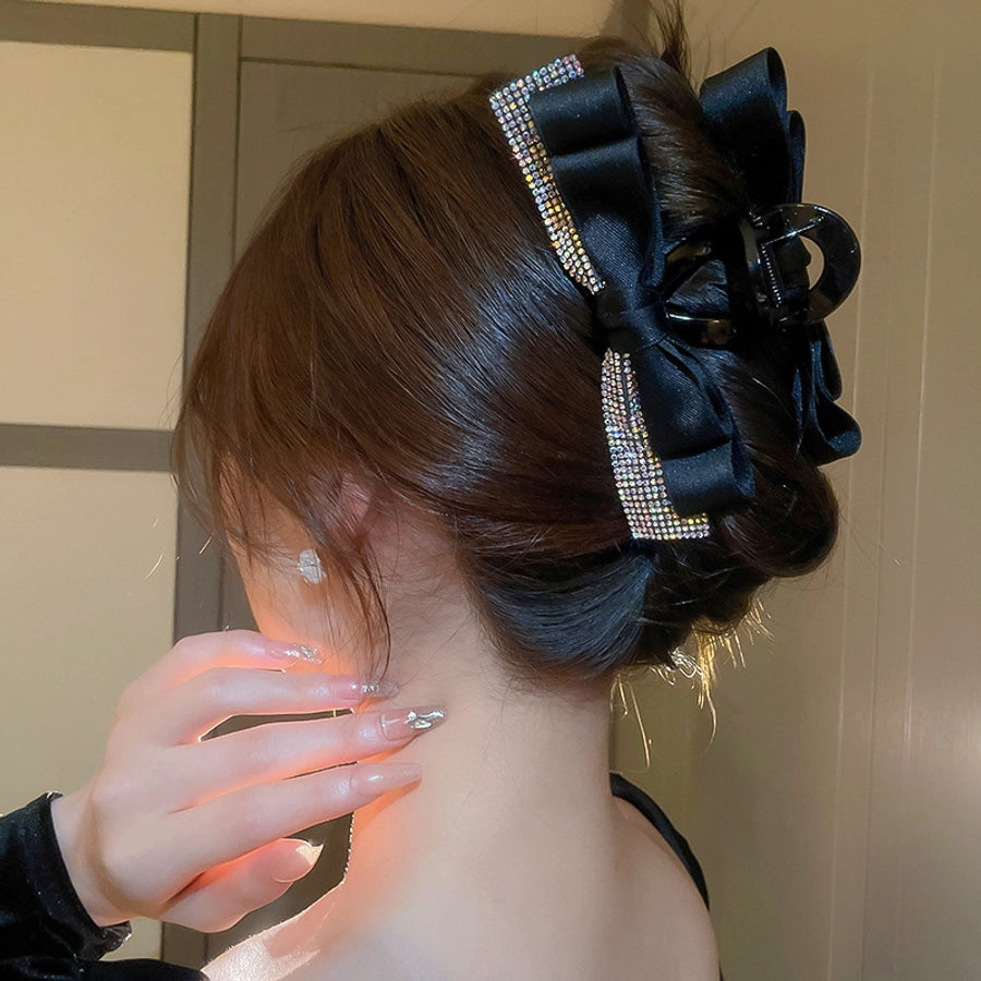 Women's Simple Style Classic Style Bow Knot Arylic Inlay Zircon Hair Claws