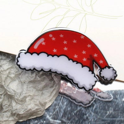 Christmas Cute Women's Christmas Hat Christmas Tree Santa Claus Plastic Hair Clip