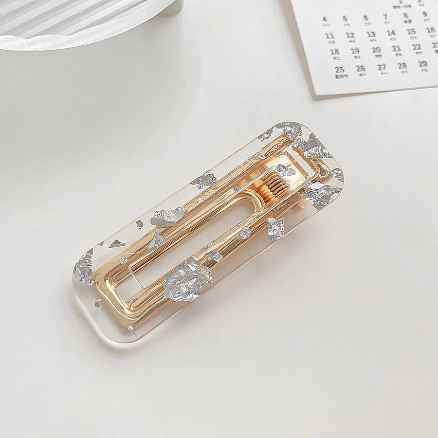 simple style leopard arylic hair clip