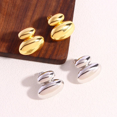 1 Pair Simple Style Classic Style Solid Color Plating Copper 18K Gold Plated Gold Plated Ear Studs