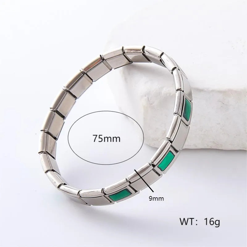 Simple Style Square 304 Stainless Steel Italian Charm & Links Italian Charm Bracelets In Bulk