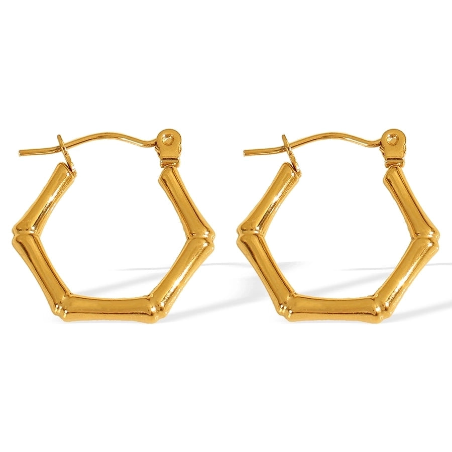 Jewelry IG Style Elegant Simple Style Geometric 304 Stainless Steel 18K Gold Plated Polishing Rings Earrings