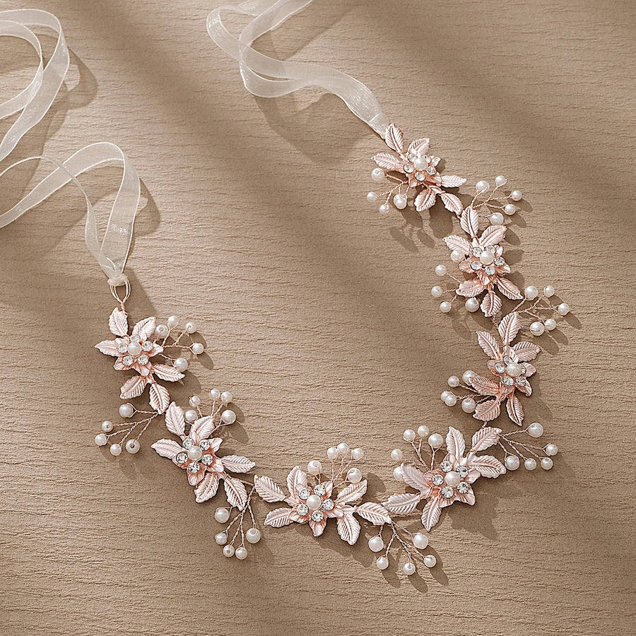 retro flower alloy hair band