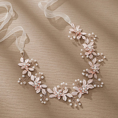 retro flower alloy hair band