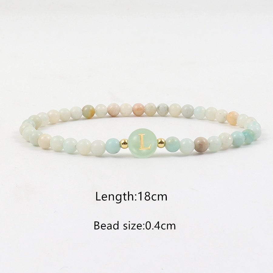 Elegant Simple Style Classic Style Letter natural stone Copper Bracelets In Bulk