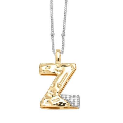 Jewelry Modern Style Simple Style letter 201 Stainless Steel Copper Zircon 18K Gold Plated Mixed Metal Inlay Pendant Necklace