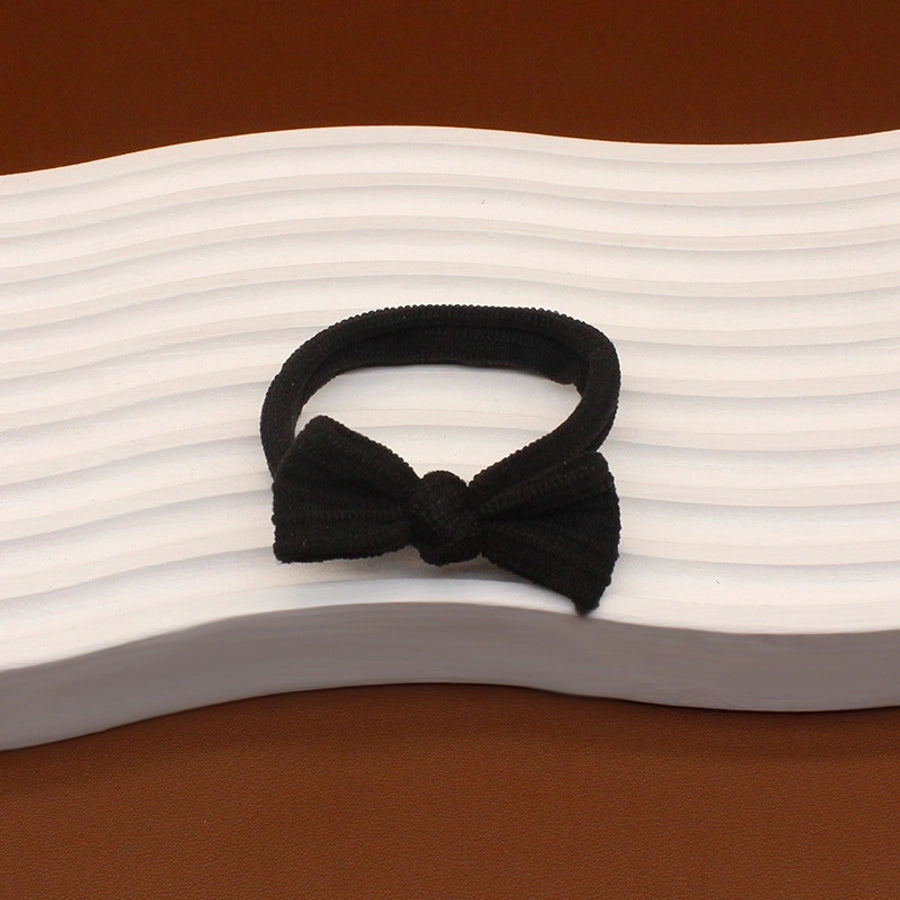 simple style solid color bow knot cloth bowknot hair tie