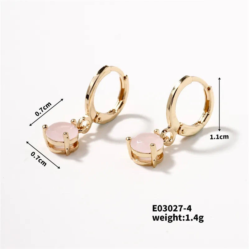 1 Pair Elegant Luxurious Water Droplets Plating Inlay Copper Zircon Drop Earrings
