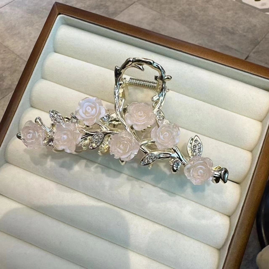 women's elegant romantic rose alloy hair claws