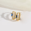 1 Pair Elegant Simple Style Commute Geometric Copper Zircon 14K Gold Plated Earrings