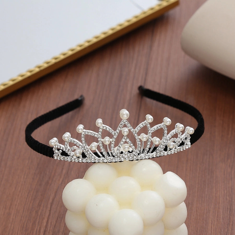 Women's Cute Crown Imitation Pearl Alloy Hair Band