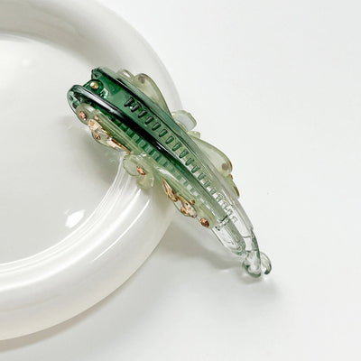 Elegant three-petal flower banana clip large vertical clip Diamond-embedded ponytail clip flower vertical card high-end hairpin hairpin manufacturer