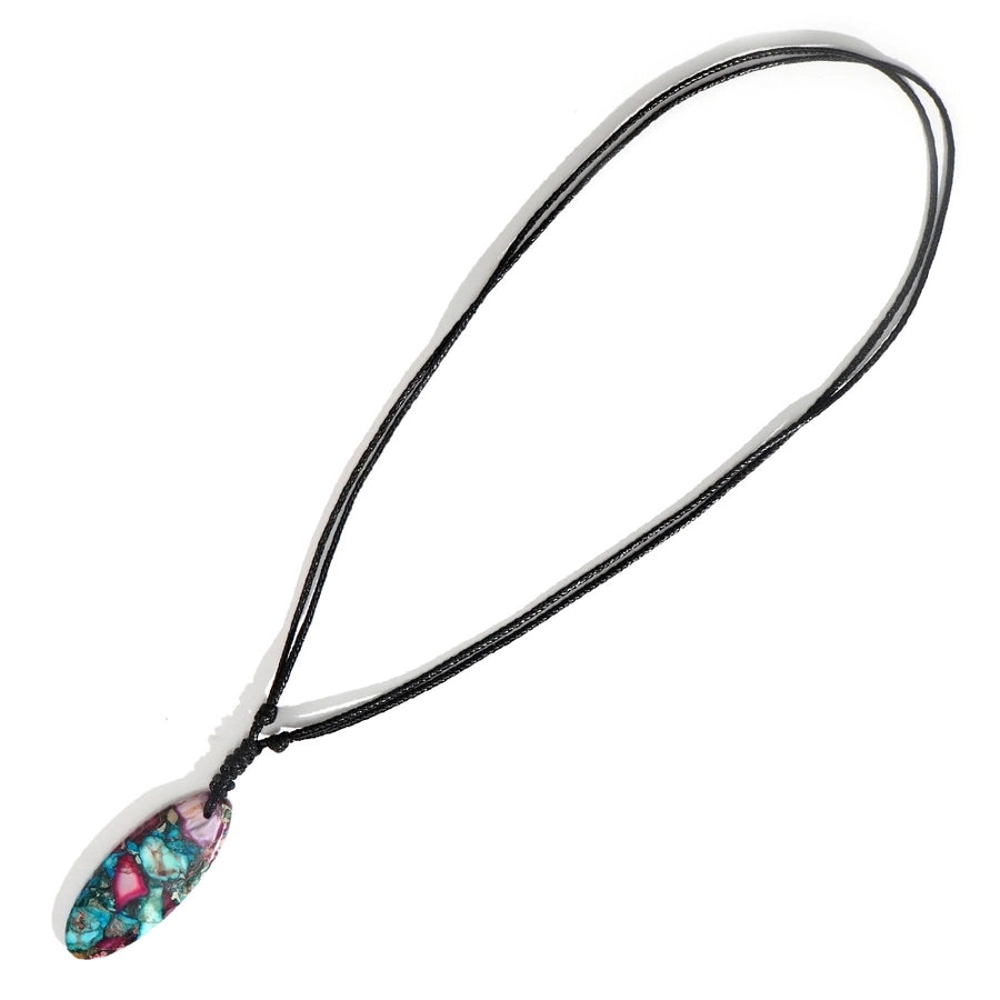 Bohemian Geometric natural stone Polyester Fiber (Polyester) Pendant Necklace In Bulk