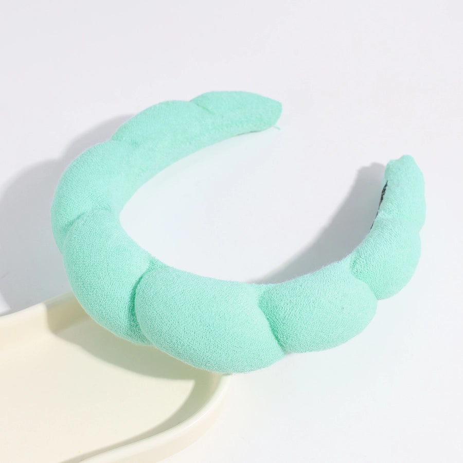 women's lady solid color sponge knit rib-knit hair band