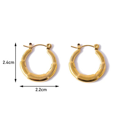1 Pair Streetwear Geometric 304 Stainless Steel 18K Gold Plated Earrings