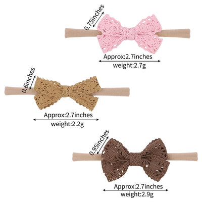 pure color lace bow children hairband