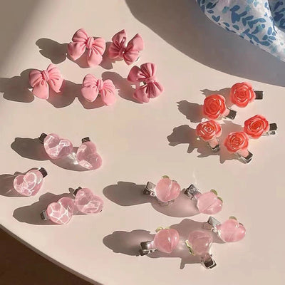 Women's Cute Sweet Heart Shape Plastic Resin Hair Clip