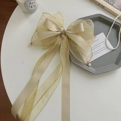 sweet solid color cloth bowknot hair clip