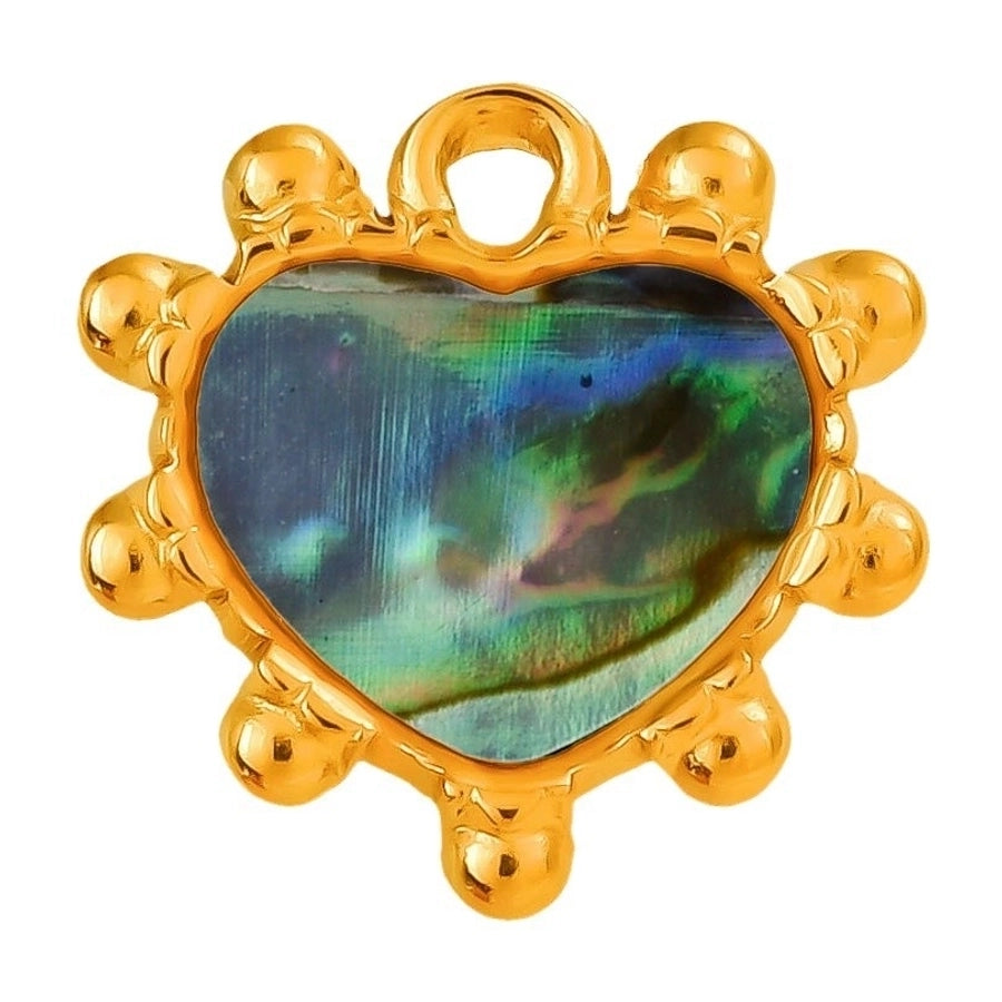 Jewelry Vintage Style Classic Style Heart Shape 304 Stainless Steel Shell Abalone Shell 18K Gold Plated Pendant Necklace