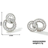 1 Pair Glam Simple Style Shiny Double Ring Inlay Copper Zircon K Gold Plated Rhodium Plated Ear Studs