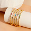 Simple Style Rectangle 201 Stainless Steel 304 Stainless Steel 18K Gold Plated Zircon Beaded Chain Bracelets In Bulk