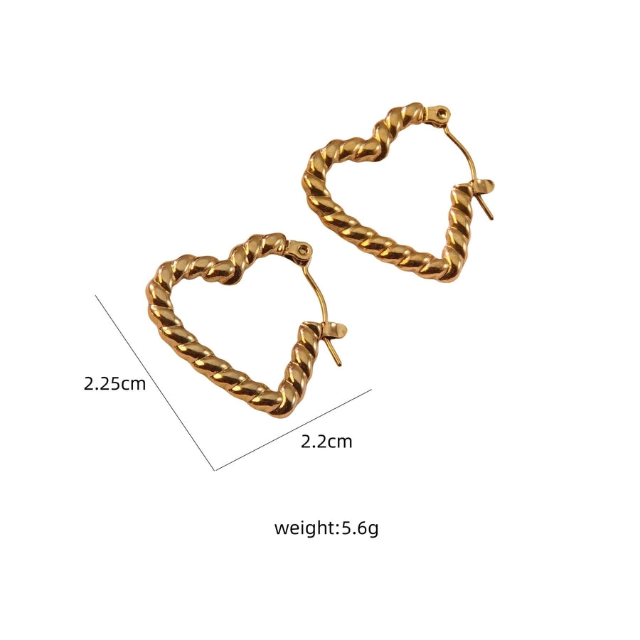 1 Pair Simple Style Classic Style Commute Geometric Heart Shape Strawberry Hollow Out 304 Stainless Steel Imitation Gold  Earrings Ear Studs