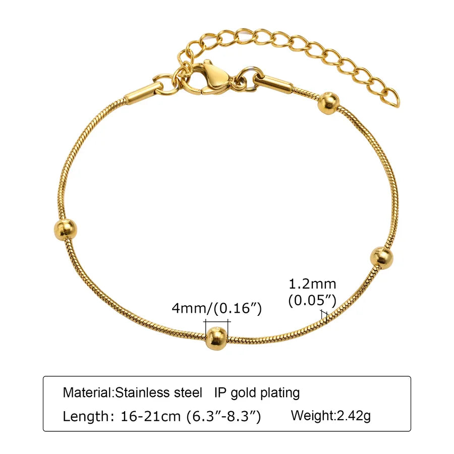 IG Style Korean Style Round Heart Shape Flower 304 Stainless Steel 18K Gold Plated Zircon Bracelets In Bulk