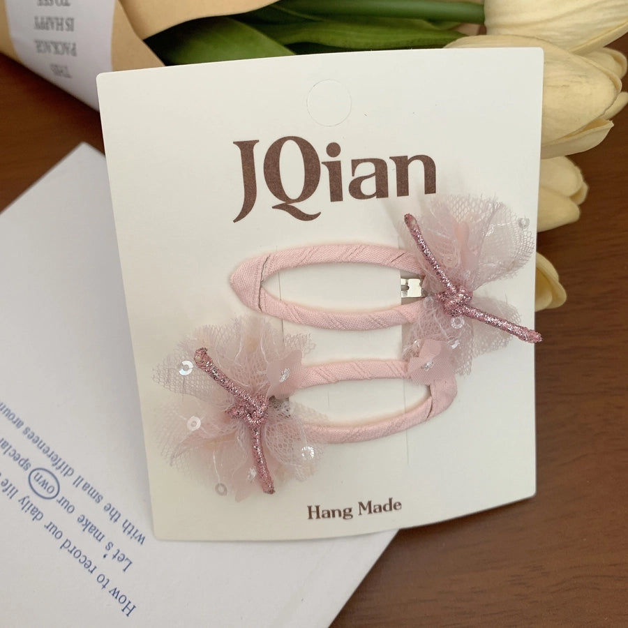 Women's Cute Sweet Korean Style Bow Knot Gauze Sequins Handmade Lace Hair Clip Hair Tie