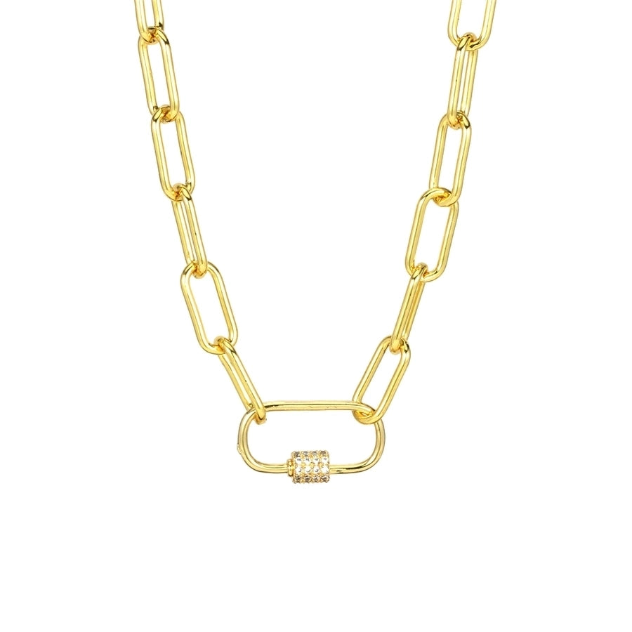 Jewelry IG Style Cool Style Oval Copper Zircon Necklace