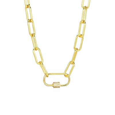 Jewelry IG Style Cool Style Oval Copper Zircon Necklace