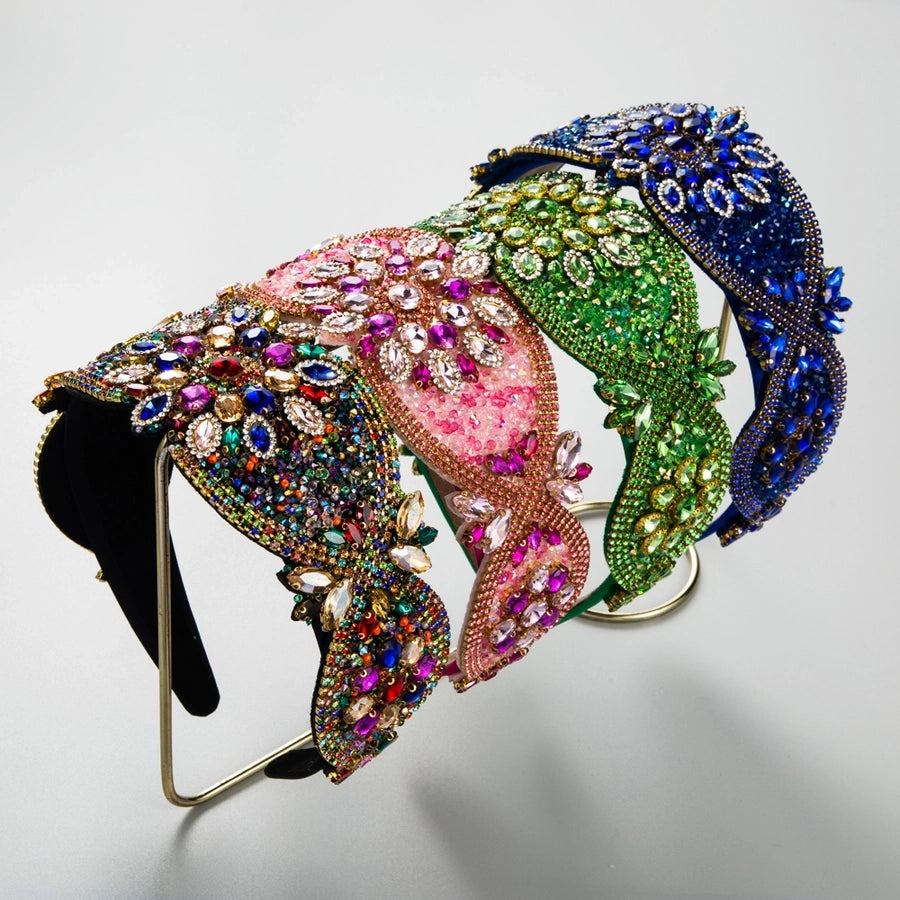 vintage style classic style flower rhinestone inlay rhinestones hair band